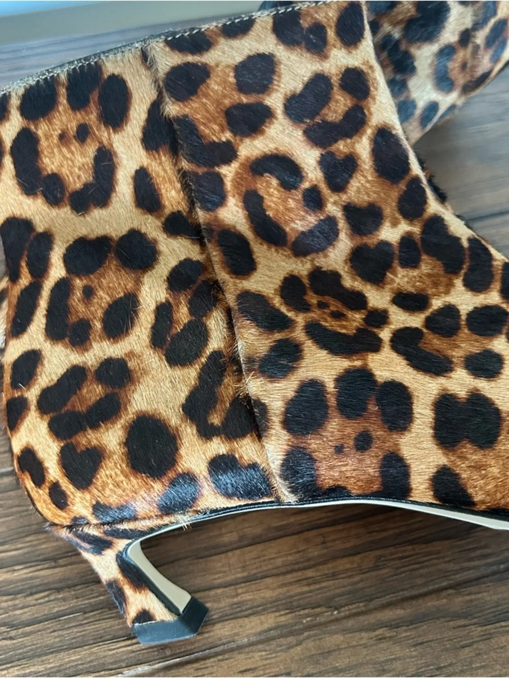 Gianni Bini Size 7 Georgina Leopard Calf‎ Hair Booties